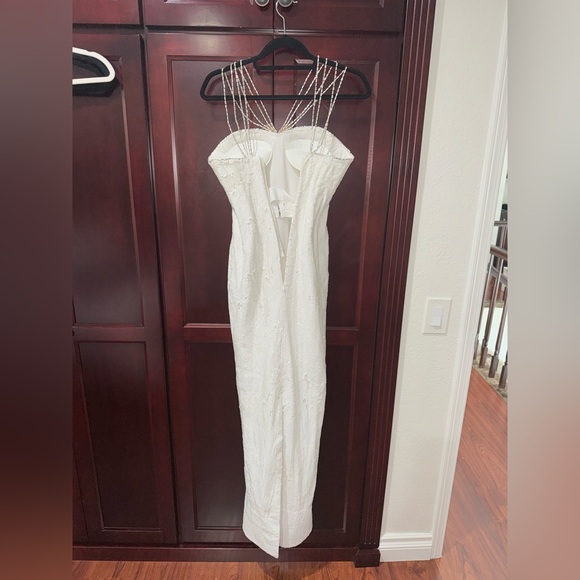 Custom Couture Walter Mikael Elegant White Sequin Strapless Evening Gown - Picture 12 of 16